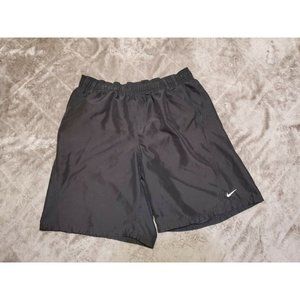 Nike Swim Trunks Shorts Men's Size XL Black And gray Pockets Mesh Lined swoosh